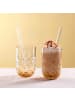 LEONARDO 2er Set Caramel Macchiato Gläser mit Glastrinkhalm (2) Gocce 390 ml apricot in apricot