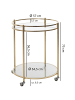 KADIMA DESIGN Servierwagen | Gold, ø57cm, Glas, Rollen