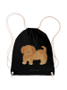 Mr. & Mrs. Panda Drawstring Bag Hund Flauschig ohne Spruch in Schwarz