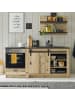 Furn.Design Küchenzeile in Used Wood, anthrazit 4-teilig 196 cm, Set im Landhaus-Stil