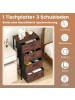 COSTWAY Kommode mit 4 Stoff Schublade in Braun