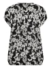KAFFE curve Bluse kurzarm KCami Loose fit in Black Deep/Chalk Paisley