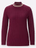 Sieh an! Stehkragen-Pullover in bordeaux-sand
