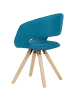KADIMA DESIGN Esszimmerstuhl im Retro-Stil mit gepolsterter Sitzschale, 110 kg Belastbarkeit in Blau