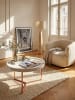 KADIMA DESIGN Sofatisch LIA Rund: Retro Stil, Metallgestell, abnehmbares Tablett in Bronze