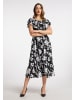 faina Midikleid Mit Allover-Print in Schwarz Weiss