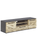 Beliani TV-Schrank SALTER in Braun/Schwarz - (W) 150 x (H) 43 x (L) 40 cm