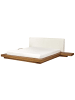 Beliani Doppelbett ZEN in Braun/Weiß - (W) 328 x (H) 86 x (L) 229 cm