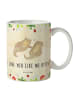 Mr. & Mrs. Panda Kaffeebecher Otter Hände halten mit Spruch in Naturpapier