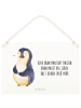 Mr. & Mrs. Panda Deko Schild Pinguin Diät mit Spruch in Weiß