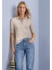Street One Poloshirt im Strick-Look mit Rippstruktur in Clay Sand Mel.