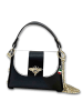 Florence Leder Umhängetasche Florence Tasche schwarz, weiß ca. 19cm