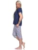 NORMANN Capri Pyjama kurzeSchlafanzug Caprihose - 74516 in marine