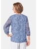 GOLDNER Chiffonbluse mit farbbrillantem Druck in taubenblau / marine / geblümt