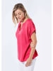 GOLDNER Bluse mit Tunika Ausschnitt in pink