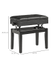 HOMCOM Klavierbank-63L x 35B x 46-56H cm-Schwarz