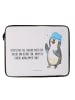 Mr. & Mrs. Panda Notebook Tasche Pinguin Duschen mit Spruch in Weiß