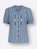 Sieh an! Trachtenbluse in jeansblau-weiß-kariert