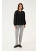 Cream Langarm-Bluse CRYana Straight fit in Pitch Black Animal