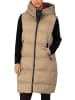 Timezone Puffer-Weste lang Kapuze wasserabweisend ultraleicht in Beige