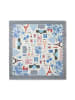 Codello Printed Square Cotton Paris Schal in Blau
