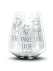 Mr. & Mrs. Panda Blümchentail Glas Waldtiere Aloha mit Spruch in Transparent
