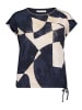 BETTY & CO Patchwork-Shirt mit Print in Dark Blue/Nature