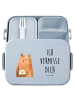Mr. & Mrs. Panda Bento Box Bär Vermissen Motiv mit Spruch in Blau Pastell