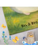 Mr. & Mrs. Panda Handtuch Chinchilla Blume Design ohne Spruch in Weiß
