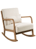 Beliani Schaukelsessel SKOVDE in Beige/Braun - (W) 66 x (H) 82 x (L) 79 cm