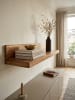 KADIMA DESIGN Wandregal MUMBAI Massiv-Holz Holzregal 110 cm Landhaus-Stil in Akazie