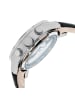 Heritor Hannibal Halbskelett-Uhr mit Lederarmband in Silver/Black