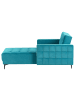 Beliani Chaiselongue ABERDEEN in Blau/Schwarz - (W) 107 x (H) 83 x (L) 189 cm