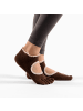 MUNADUNA 3er-Pack Ballett-/Yoga-Anti-Rutsch Zehensocken in Braun