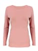 Alkato Alkato Damen Langarm Shirt mit O-Ausschnitt in beige