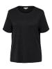 ONLY Carmakoma T-Shirt Kurzarm Rundhals Curvy Plus Size Shirt in Schwarz