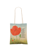 Mr. & Mrs. Panda Tote Bag Blume Mohnblume Design mit Spruch in Weiß