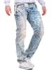 Cipo & Baxx Herren Regular Fit Jeans Stonewashed in Light Blue