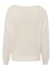 Zero  Grobstrickpullover mit U-Boot Ausschnitt in Bright Cream Melange