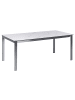 Beliani Esstisch COSOLETO in Weiß/Silber - (W) 90 x (H) 75 x (L) 180 cm