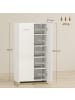HOMCOM Schuhschrank in Hochglanzweiß 55L x 36B x 108H cm