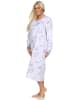 NORMANN Langarm Nachthemd klassische Design Knopfleiste am Hals - 87403 in flieder