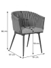 MCW 2er-Set Aluminium-Gartenstuhl N38, Braun Kissen dunkelgrau