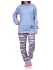 NORMANN Frottee Pyjama Schlafanzug langarm Katzen - 76543 in hellblau