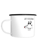 Mr. & Mrs. Panda XL Emaille Tasse Panda Gute Besserung mit Spruch in Weiß