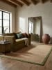 KADIMA DESIGN Jute-Teppich Naturfaser TRENT Geometrisch Boho Wohnzimmer in Braun-Grün