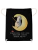 Mr. & Mrs. Panda Jutebeutel Pinguin Mond mit Spruch in Schwarz