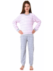 NORMANN Frottee Pyjama langarm Bündchen Schlafanzug Herz - 55946 in rosa