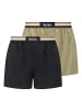 BOSS Web-Boxershorts 2er Pack in Oliv/Schwarz