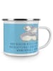 Mr. & Mrs. Panda Emaille Tasse 14. Hochzeitstag Elfenbeinhochzei... in Sky Blue
